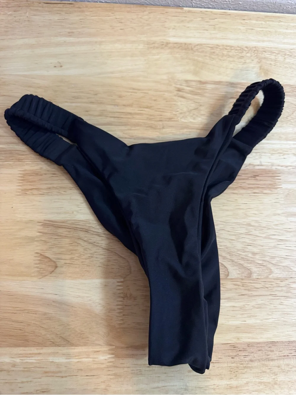 Black Thong Low Rise Scrunch Bottoms